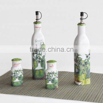 Wholesale Porcelain Oil Bottle and Salt Pepper Shaker Cruet Set photo-3