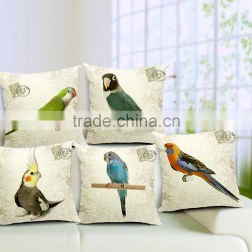 Throw pillow cover with parrot painting STPC001