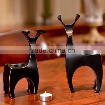 Retro Wedding Table Centerpieces Deer Tealight Candle Holder photo-3
