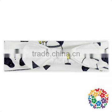 Unisex Cheap Bow Hair Accessories Print Rabbit Ear Stretchy Turban Knot Headband