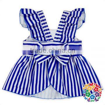 2Pcs Navy And Pink Stripe Beachwear Swimsuit Modest Children Swimwear photo-5