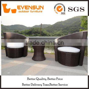 Coffee Shop PE Rattan Table For Stackable Garden Set photo-6