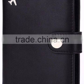 Black Hot Selling Genuine Leather Rfid Travel Passport Holder photo-4