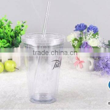 Food Grade Material PS Party Glass With Straw for Promotional photo-4
