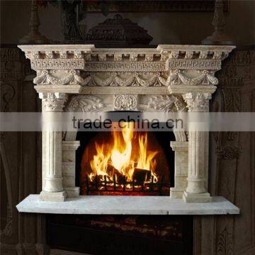 European style stone carved statuary glamorous outdoor marble fireplaces