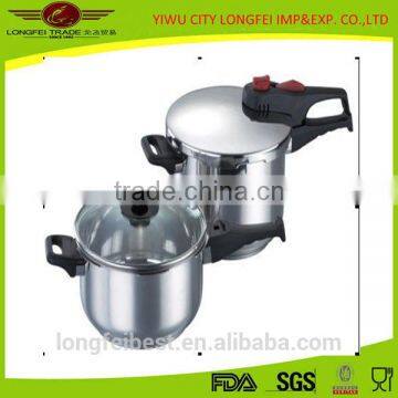 2pcs high grade 304 stainless steel soup pot and high pressure pot set