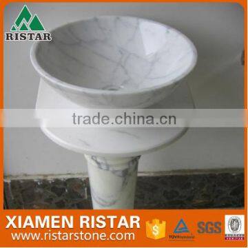 High quality round white marble stone bathroom basins and stone sinks RST-RB118