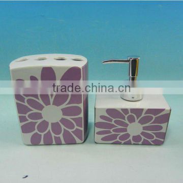 Square full printing ceramic toothbrush holder