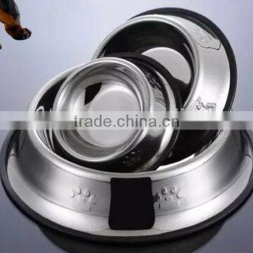 Skid Stop Rubber Base Stainless Steel Pet Bowls With Embossed Paws and Bones for Dogs Puppies Cats Feeder Bowl photo-2
