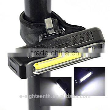 2016 Hot USB Rechargeable COB LED Bicycle Bike Cycling Front Rear Tail Light 5-Modes Lamp