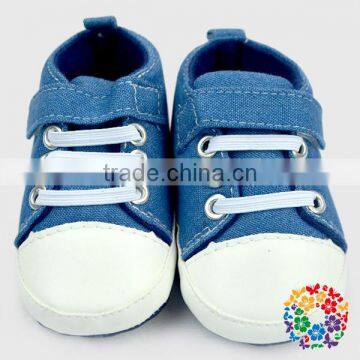 Navy Blue Jean Baby Boy Crib Shoes/Toddler Infant Crib Shoes/Soft Sole Baby Cribs photo-5