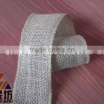 burlap wire edge ribbon 2'' wide 5yards long nature color