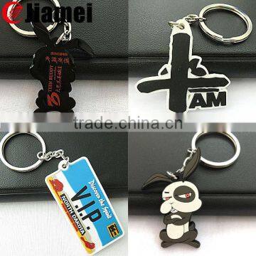 Promotional 2d one side printed logo custom rabbit pvc keychain