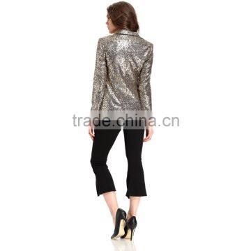 Domin Fashion Latest Sequin Fabric Women Coat Guangzhou Factory photo-6