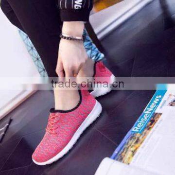 Stock Lot Fashion Mesh Flyknit Sports Running Shoes Woman Breathe Freely photo-2