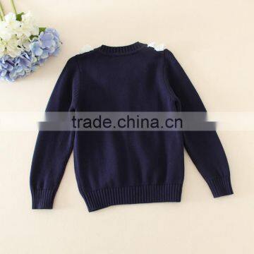 Baby Girls Sweater/kids Girls Lace Cotton Sweater for Autumn or Winter photo-2