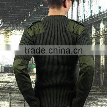Pure Color Military Sweater Plus Size Mens Acrylic Sweater Designs photo-4
