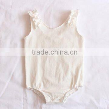 Vintage plain newborn baby romper infant cotton bodysuit press studs design picture