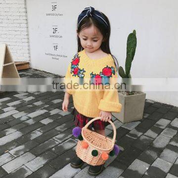 1-7 Years Wholesale 2017 New Fashion Winter Girls Woolen Knitted Embroidery Sweater Girls Cute Sweater photo-3