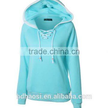 Winter Fashion Pullover Sweatshirt Draw String Hoodies Raglan Long Sleeve Blouse photo-3