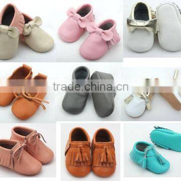 Top Selling Leather Baby Shoes Soft Sole Moccasin Designer Kids Shoes photo-6