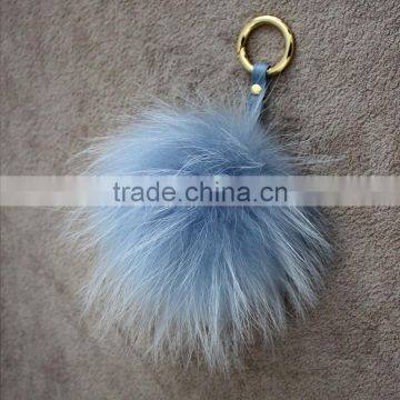 Myfur New Design Charm Bag Key Chains Real Raccoon Fur Pom Accessories