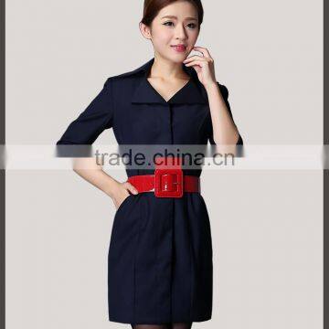 OEM Supply Woman Airplane Work Dress Airline Stewardess Uniform photo-4