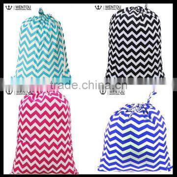China Chevron Polka Dot Cotton Laundry Bag For College photo-3