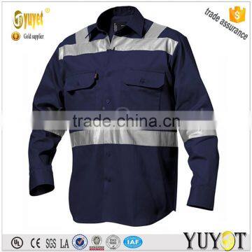 hot sell black 100% cotton workwear Jacket with Reflector Tape