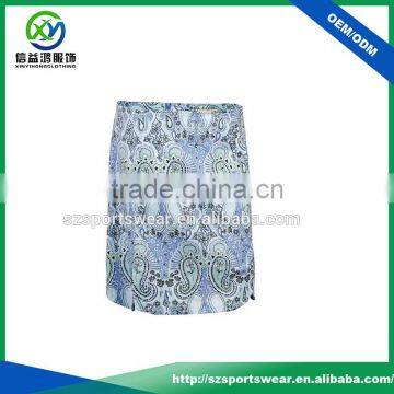 OEM Four Way Stretch Graphic Flower Print Bottom Vent Women Golf Skort