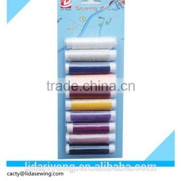 Polyester sewing thread on blister card