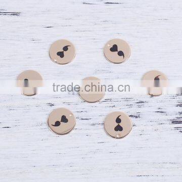 Wholesale Round Gold Plated Semicolon Stainless Steel Charms photo-2