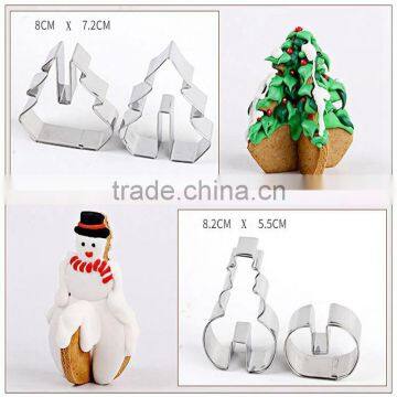8PCS/ Set 3D Christmas Biscuit Mold Stainless Steel Cookie Cutter Sugar Cake Mold DIY Baking Tools photo-3