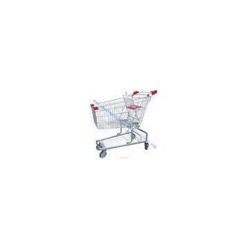 Tesco Germanic Style Grocery Store Shopping Cart , Zinc Powder with Safety Belt