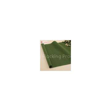 Customize Polyester Flock For Gift Box Fabric In Green Color With Kintted Fabric