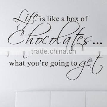 Wall Sticker Quote Life is like a box of Chocolate Art Decal Bedroom Lounge