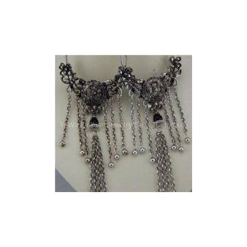 Handmade Fashion Beaded Hoop Clip Chain Earrings