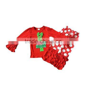 Wholesale Christmas solid red fancy baby boy clothes pajamas best in winter suit long-sleeved cotton clothes newborn