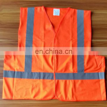 Sample style 100% polyester 120gsm reflective orange safety vest