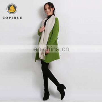 Chinese Credible Supplier Ladies Fashion Fancy Long Green Coat