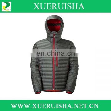 zipper printed logo nylon shell down jacket for winter