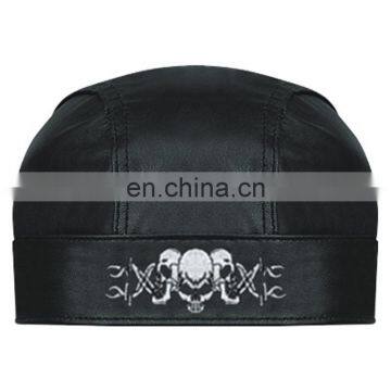 HMB-901U LEATHER SKULL CAP DURAG HEAD WRAP BANDANA SKULLCAP HATS SCARF SKELETON STYLE