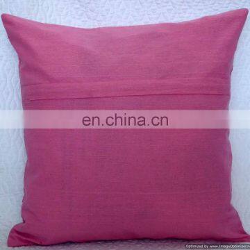Pink Floral Indian Colorful Designer Cotton Kantha Sofa Cushion Covers/Handcrafted Ethnic Kantha Work Pillow Cushion Cover Art photo-3