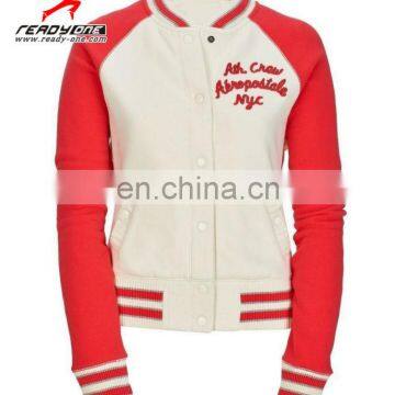 Red & white Varsity Jackets for man& women with embroidery