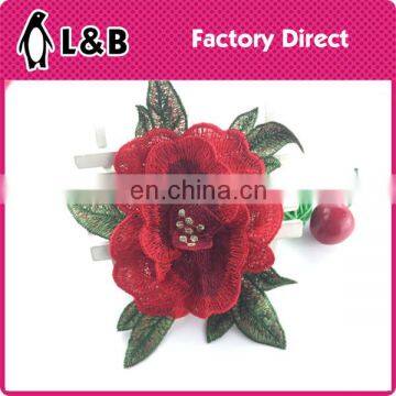 2017 small size 3D tridimensional red rose patch/ applique XY-12