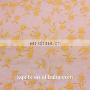 Plain embroidery lace silk crinkle georgette fabric