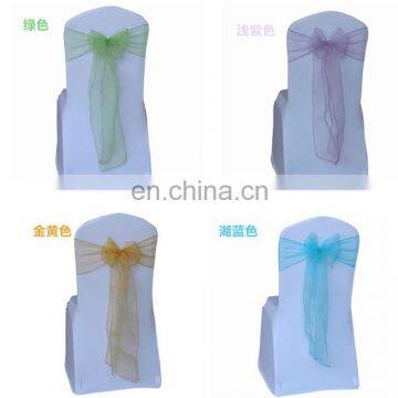100% Polyester Colorful Wedding Used Customized Sized Organza Chair Sash photo-4