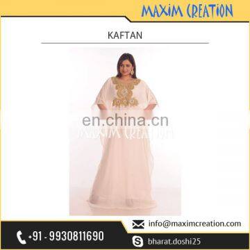 Premium Quality Simple Cream Colour Kaftan Available at Competitive Price