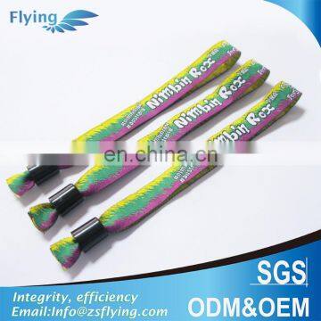 Hot sale cool custom metallic woven event wristband
