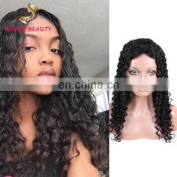 Factory price 2017 Indian human virgin 9A full lace wig in deep curl cuticle aligned raw unprocessed hair